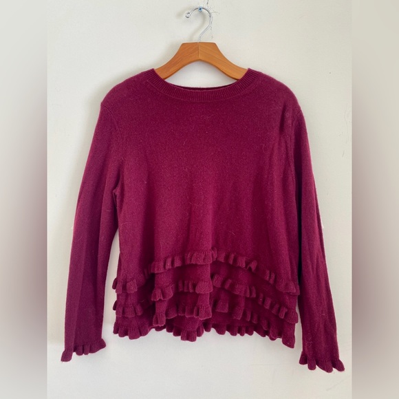 Cinq a Sept Adiella Ruffled Cashmere Sweater - Picture 9 of 11